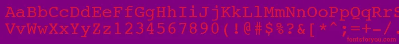 NtcouriervkNormal Font – Red Fonts on Purple Background