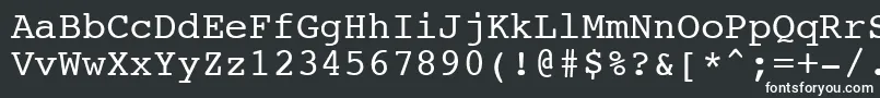 フォントNtcouriervkNormal – 黒い背景に白い文字