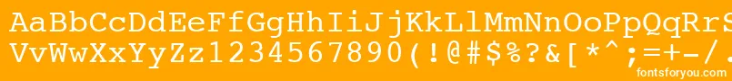 NtcouriervkNormal Font – White Fonts on Orange Background