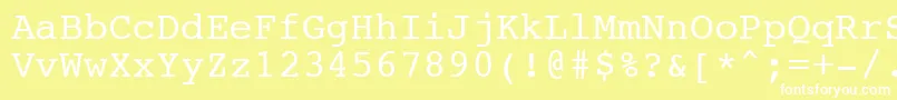 NtcouriervkNormal-Schriftart – Weiße Schriften auf gelbem Hintergrund