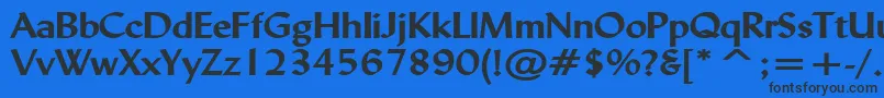 LyndaWideBold Font – Black Fonts on Blue Background