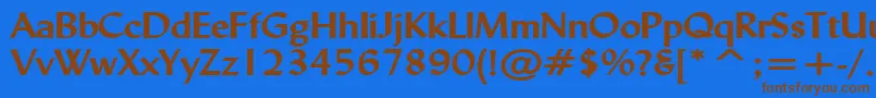 LyndaWideBold Font – Brown Fonts on Blue Background