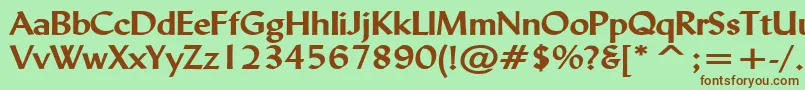 LyndaWideBold-Schriftart – Braune Schriften auf grünem Hintergrund