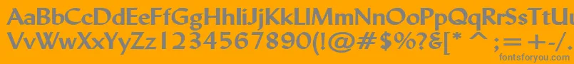 フォントLyndaWideBold – オレンジの背景に灰色の文字