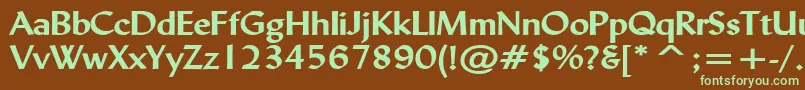 LyndaWideBold Font – Green Fonts on Brown Background