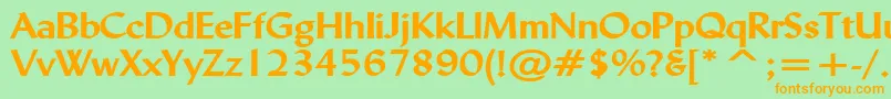 LyndaWideBold Font – Orange Fonts on Green Background