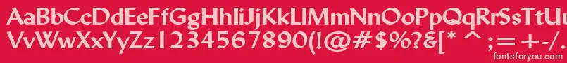 LyndaWideBold Font – Pink Fonts on Red Background