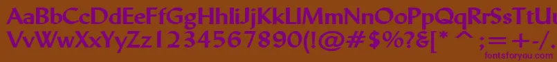 LyndaWideBold Font – Purple Fonts on Brown Background