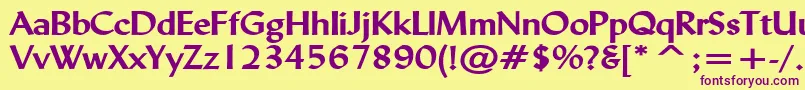 LyndaWideBold Font – Purple Fonts on Yellow Background