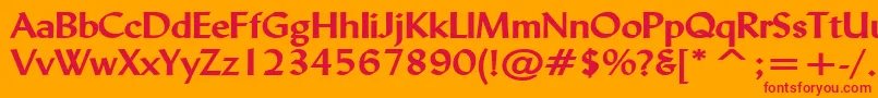 LyndaWideBold Font – Red Fonts on Orange Background