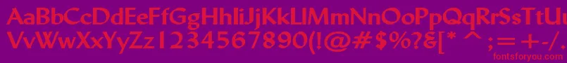LyndaWideBold Font – Red Fonts on Purple Background