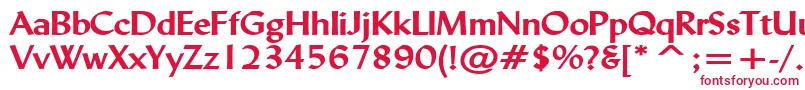 フォントLyndaWideBold – 赤い文字