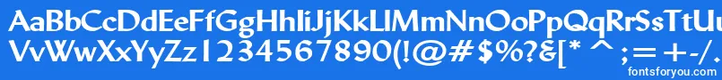 Więcej informacji o czcionce LyndaWideBold Czcionka LyndaWideBold – białe czcionki na niebieskim tle