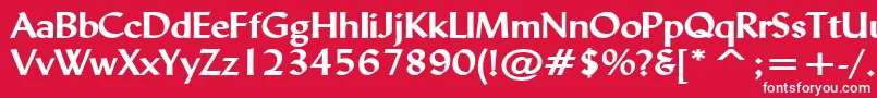 LyndaWideBold-fontti – valkoiset fontit punaisella taustalla