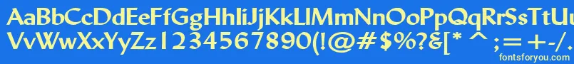 LyndaWideBold Font – Yellow Fonts on Blue Background