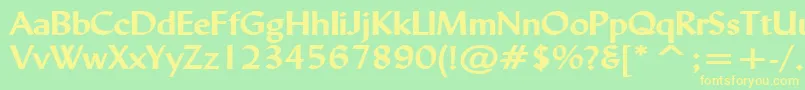 LyndaWideBold Font – Yellow Fonts on Green Background