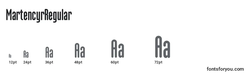 MartencyrRegular Font Sizes