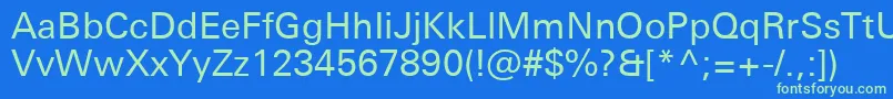 Шрифт UniversNextProRegular – зелёные шрифты на синем фоне