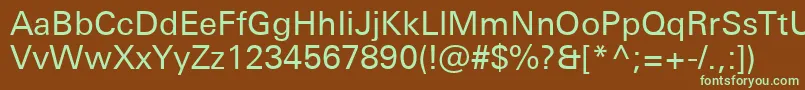 Fonte UniversNextProRegular – fontes verdes em um fundo marrom