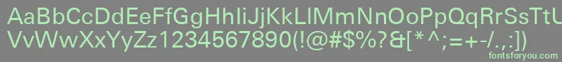 フォントUniversNextProRegular – 灰色の背景に緑のフォント