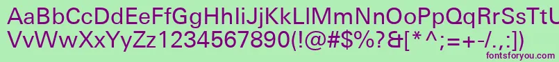 UniversNextProRegular-fontti – violetit fontit vihreällä taustalla