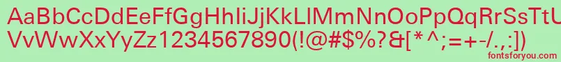 UniversNextProRegular Font – Red Fonts on Green Background