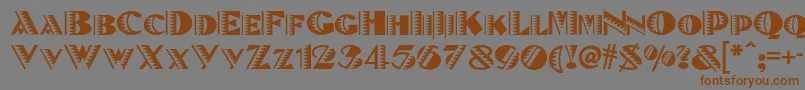フォントBetenoirnf – 茶色の文字が灰色の背景にあります。