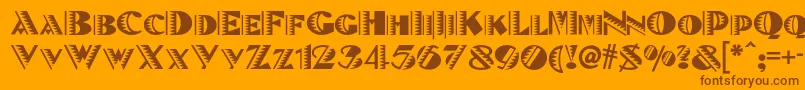 Betenoirnf-Schriftart – Braune Schriften auf orangefarbenem Hintergrund