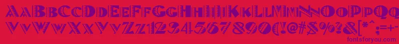 Betenoirnf-Schriftart – Violette Schriften auf rotem Hintergrund