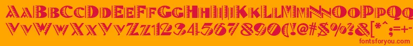 Betenoirnf-Schriftart – Rote Schriften auf orangefarbenem Hintergrund