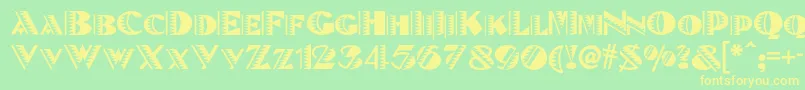 Betenoirnf Font – Yellow Fonts on Green Background
