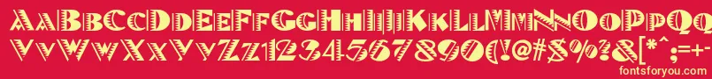 Betenoirnf Font – Yellow Fonts on Red Background