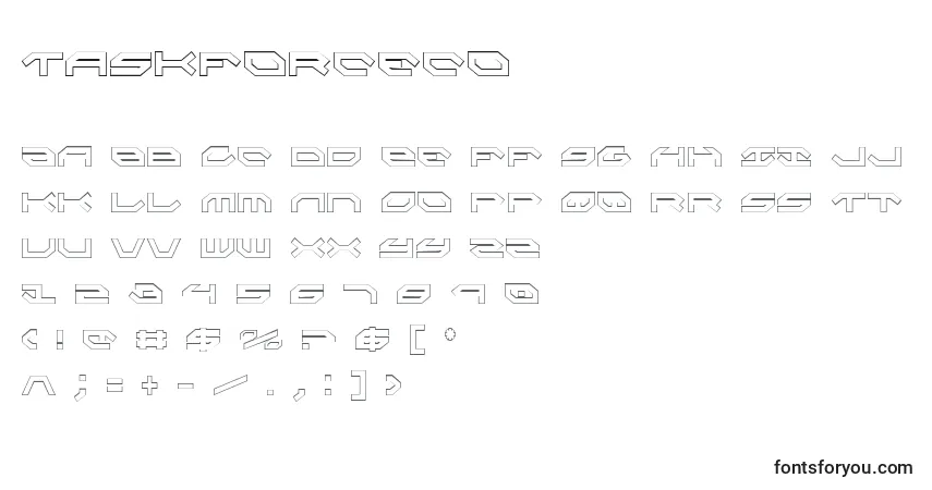 Schriftart Taskforceco – Alphabet, Zahlen, spezielle Symbole