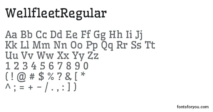 Czcionka WellfleetRegular – alfabet, cyfry, specjalne znaki