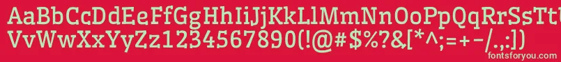 フォントWellfleetRegular – 赤い背景に緑の文字