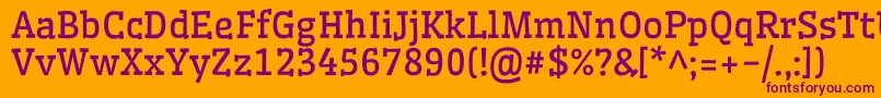 WellfleetRegular Font – Purple Fonts on Orange Background