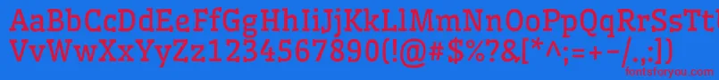 WellfleetRegular Font – Red Fonts on Blue Background