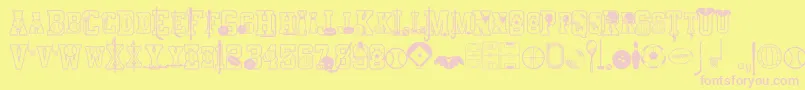 Weitere Informationen zur Sports-Schriftart Sports-Schriftart – Rosa Schriften auf gelbem Hintergrund