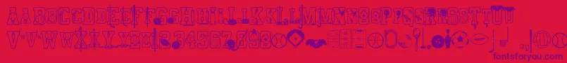 Sports Font – Purple Fonts on Red Background