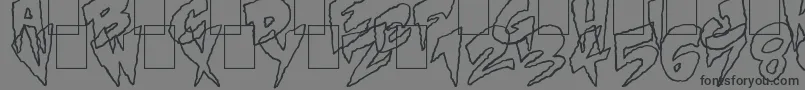 フォントMysteryWhite – 黒い文字の灰色の背景