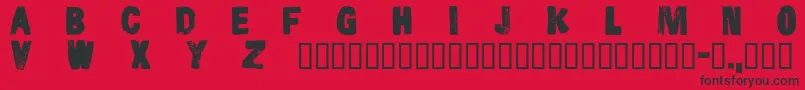 Fonte Cfsnowboardprojectpersonal – fontes pretas em um fundo vermelho