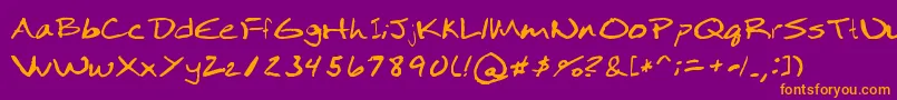 Moodica Font – Orange Fonts on Purple Background