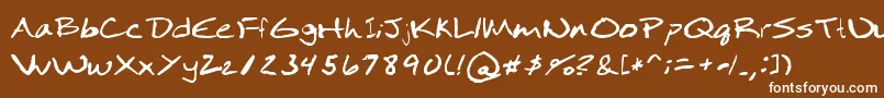 フォントMoodica – 茶色の背景に白い文字