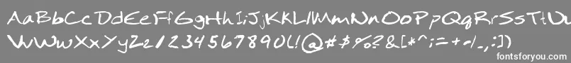 フォントMoodica – 灰色の背景に白い文字