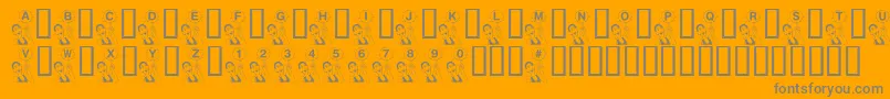KrBballフォントについての詳細 フォントKrBball – オレンジの背景に灰色の文字