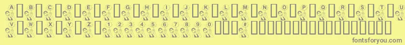 KrBball Font – Gray Fonts on Yellow Background