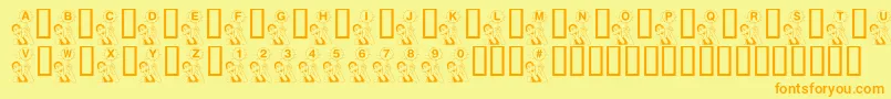 KrBball Font – Orange Fonts on Yellow Background