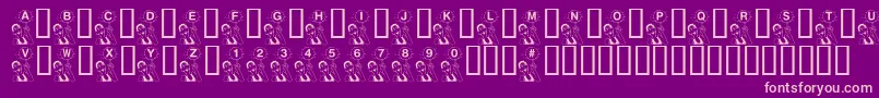 KrBball-fontti – vaaleanpunaiset fontit violetilla taustalla
