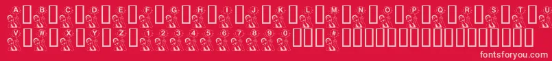 KrBball Font – Pink Fonts on Red Background