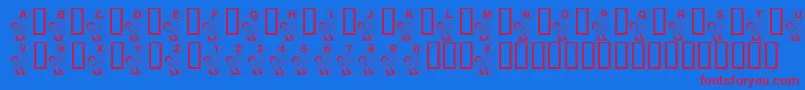 KrBball-fontti – punaiset fontit sinisellä taustalla